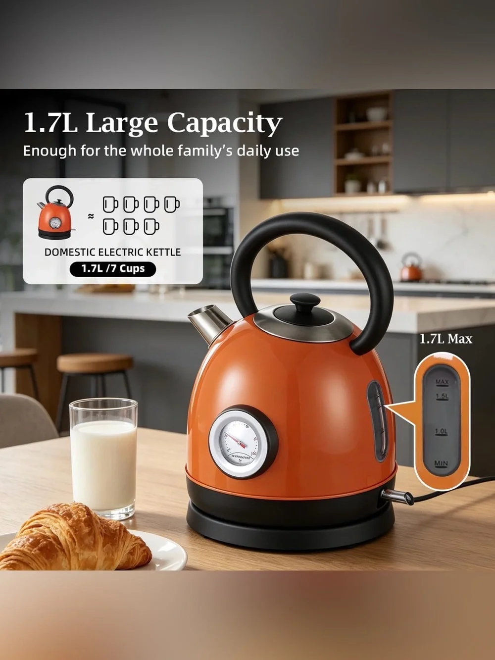 Retro Electric Kettle 1.7L